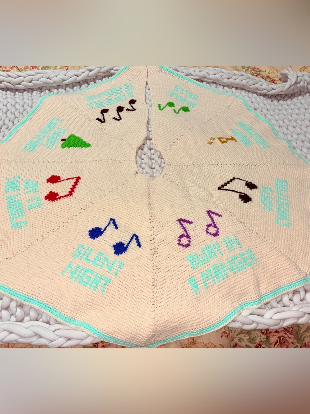 Vintage Crochet Christmas Tree Skirt
